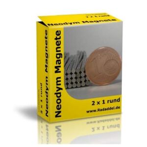 10 x Neodym Magnete Rund 2x1 mm