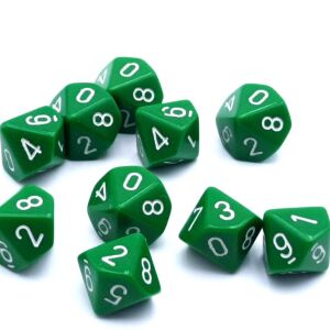 Opaque Polyhedral zehn W10 Sets Green white
