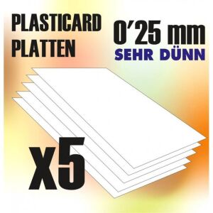 ABS Plasticard A4 - 025 mm 5x sheets