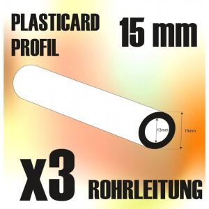 ABS Plasticard - Profile TUBE 15mm PIPELINE