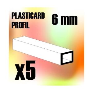 ABS Plasticard - Profile SQUARED TUBE 6mm