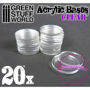 30 mm runde und transparent Acryl Basen