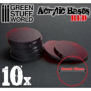 40mm round and red transparent acrylic bases