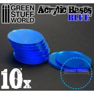 40 mm runde und blau transparent Acryl Basen
