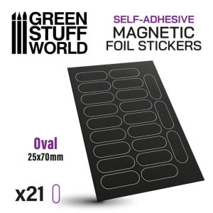 Oval Pill Magnetic Stickers - 25x70mm