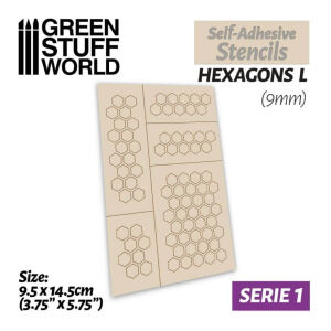 Airbrush Stencils - Hexagons L - 9mm