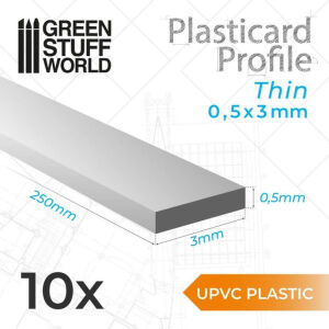 uPVC Plasticard - Dünn 0.50mm x 3mm