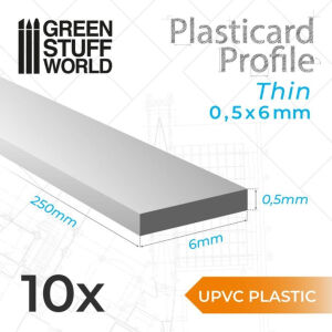 uPVC Plasticard - Dünn 0.50mm x 6mm