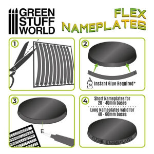 Flexible Name Plates for Bases long