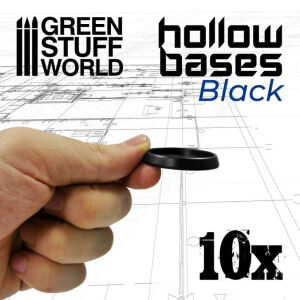 50 mm Hollow Bases Black