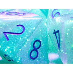 Gemini Pearl Polyhedral D10 Set Turquoise-White Blue