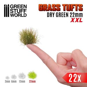 Grass Tufts - Self-Adhesive - 22mm - Dry Green