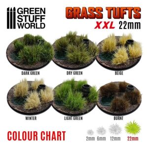 Grass Tufts - Self-Adhesive - 22mm - Dry Green