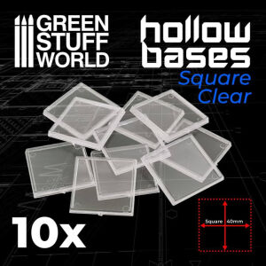 40mm Transparent Bases with high Rim - Square