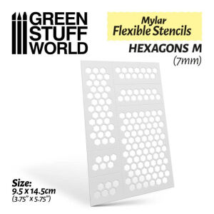 Flexible Stencils - Hexagons M - 7mm