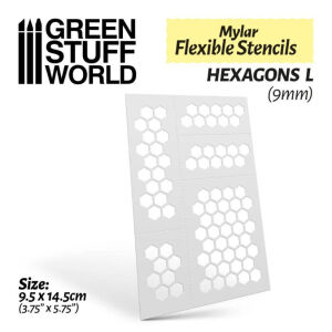 Flexible Stencils - Hexagons L - 9mm
