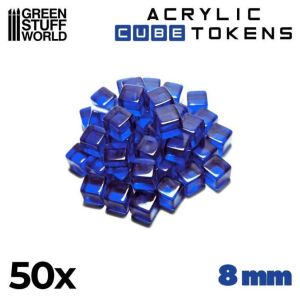 Blue Cubic Tokens - 8mm