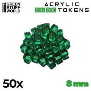 Green Cubic Tokens - 8mm