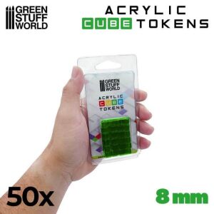 Green Cubic Tokens - 8mm