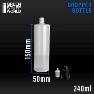 Empty 240ml plastic dropper bottle