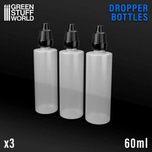 Empty 60ml plastic dropper bottles
