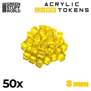 Yellow Cubic Tokens - 8mm