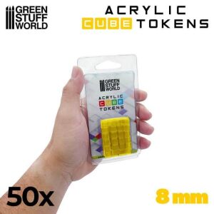 Yellow Cubic Tokens - 8mm