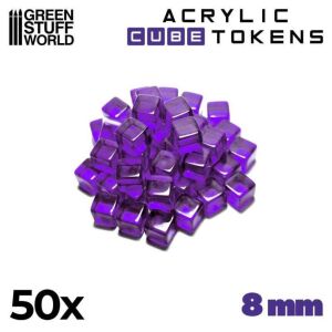 Purple Cubic Tokens - 8mm