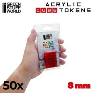 Red Cubic Tokens - 8mm
