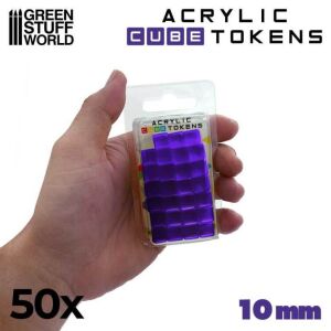 Violette kubische Spielmarken - 10mm