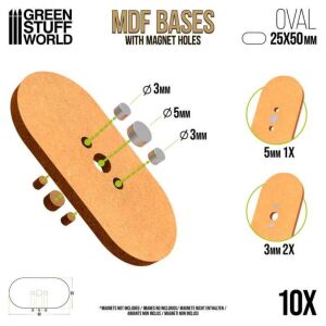 25x50mm ovale MDF Basen