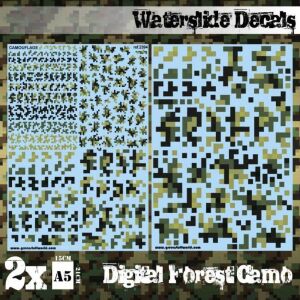 Wasserschiebe Abziehbilder - Digital Forest Camo