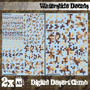 Wasserschiebe Abziehbilder - Digital Desert Camo