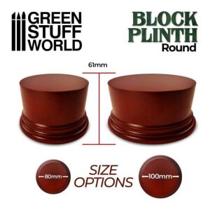 Round Block Plinth 10cm - Hazelnut