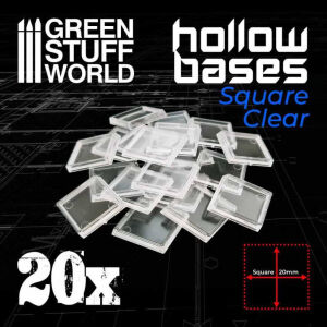Plastic CLEAR Square Hollow Base 20mm