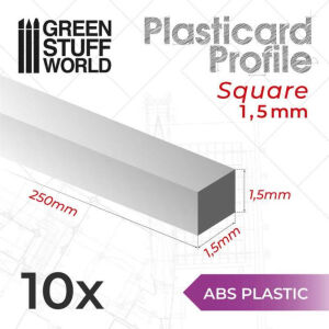 ABS Plasticard - Profile SQUARED ROD 1.5mm