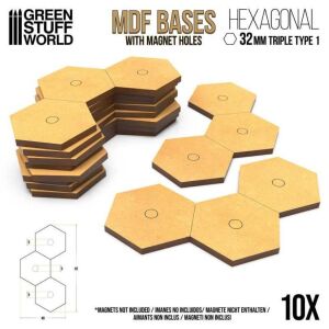 Triple Hex bases 32mm - Type 1