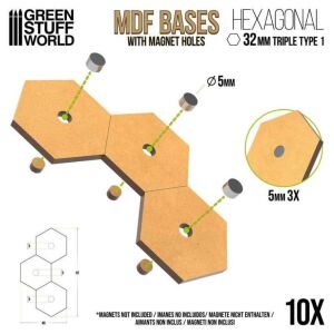 Triple Hex bases 32mm - Type 1