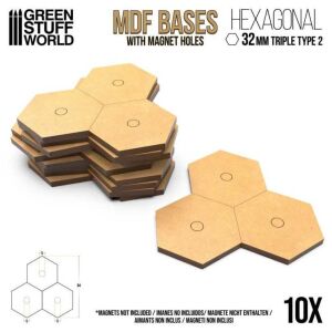 Triple Hex bases 32mm - Type 2