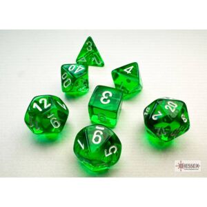 Chessex Translucent Mini-Polyhedral Dice Green/white...